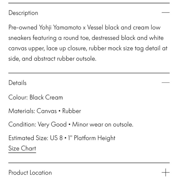 XVessels X Yohji Yamamoto Black and Cream Low Sneakers size 8 W( actual shoes) - Picture 9 of 9